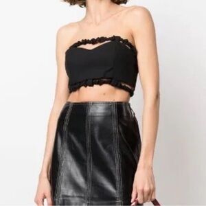 Ganni bandeau strapless bandeau crop top Size 2